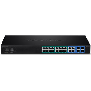 TRENDnet TPE-1620WS 20-Port Managed Gigabit Ethernet PoE+ Switch, 4x shared Gigabit ports (RJ-45 or SFP), rack mountable